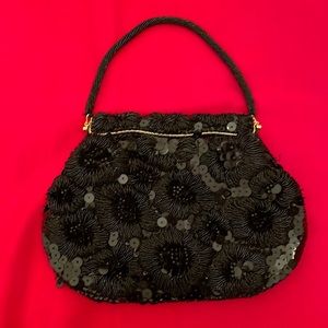 Gorgeous unique Elsie Tu vintage holiday evening bag, tiny beads & sequins (Mlb)